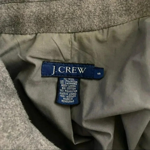 J. Crew‎ S gray cashmere wool blend pea coat jacket pockets - Picture 6 of 6